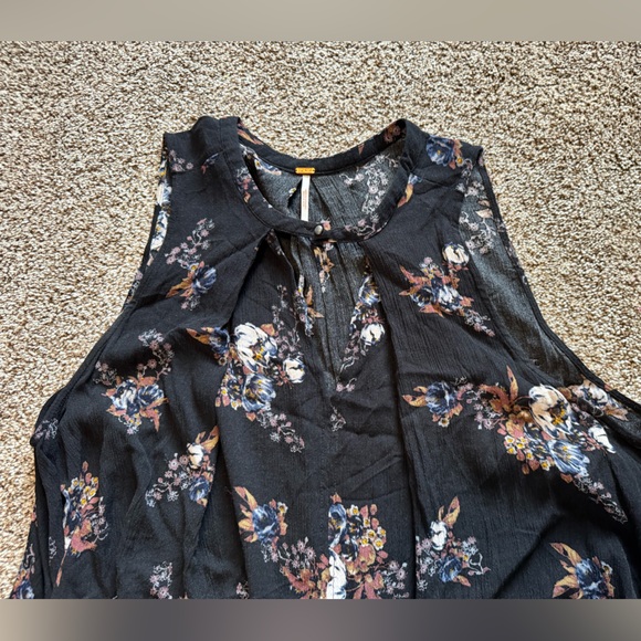 Free People Black and Purple Halter Mini Sundress - Picture 5 of 8